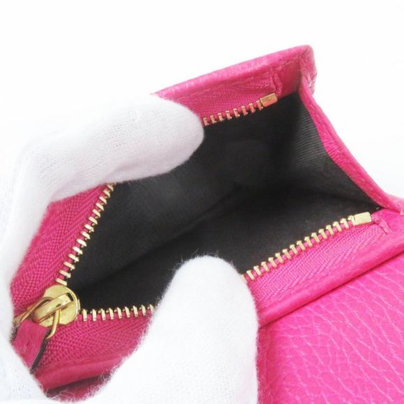 Gucci 456126 GG Marmont Leather Mini Wallet/bifold Wallet Shocking Pink Gold - Picture 8 of 14